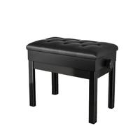 Tabouret de piano réglable en hauteur 48-58 cm avec espace de rangement - Banc de piano avec coussin en cuir synthétique - Chaise de piano robuste - Charge maximale : 150 kg - Noir (57,5 x 35,5 x 49 ~