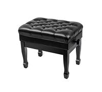 Tabouret de Piano réglable en Hauteur avec siège en Cuir Confortable et Coussin Haute résilience, Rangement à Rabat Solide pour partitions de Musique, Beau desi