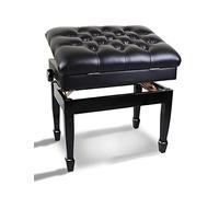 Tabouret de piano réglable en similicuir avec pieds en forme de fer à cheval 60 x 40 x 50-60 cm - Banc de musique élégant pour la maison, le studio et les concerts, assise confortable pour pianistes