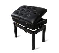 Tabouret de piano solo de luxe en simili cuir en bois massif Hauteur réglable 10 cm pour enfants et adultes