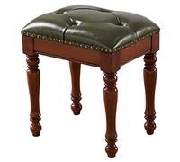 Tabouret de Piano Vintage en Bois avec Coussin rembourré - Banc de Coiffeuse élégant pour la décoration intérieure - Design élégant pour Les Musiciens et Les am，Green One Size