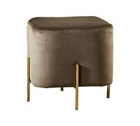 Tabouret de Pied carré en Velours avec des Jambes dorées Représentation de Pied Classique rembourré Moderne pour Le Salon et la Chambre Marron Clair 45x43cm Innovate