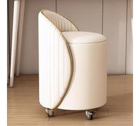Tabouret de Pied Ottoman de Rangement - Ottoman Rond Moderne avec Design Mobile et Rotatif pour Le Salon, la Chambre, l'entrée, Les Bureaux (Couleur: a) powerfully