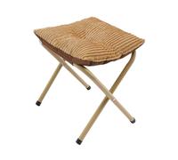 Tabouret de pied pliable avec coussin épais Portable Petit tabouret Pied métallique Kaki pour bureau Salon de massage