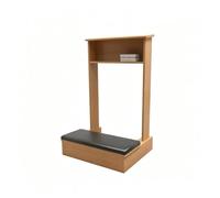 Tabouret de prière en bois massif pour la méditation et le culte coussin | 43 × 50 × 80 cm avec tablette et coussins d'agenouillement Cadeau religieux pour autel domestique(Natural Wood)