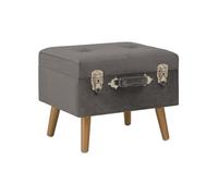 Tabouret de rangement 40 cm Gris Velours