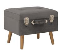 vidaXL Tabouret de rangement 40 cm Gris Velours