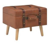 Vidaxl Tabouret De Rangement 40 Cm Brun Roux Similicuir