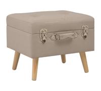 Banc coffre vidaXL Tabouret de rangement 40 cm Beige Tissu