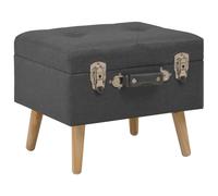 Tabouret de Rangement Beige Tissu Siège Pouf Coffre Boîte Repose-Pied vidaXL