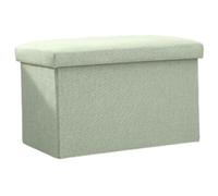 Tabouret de rangement carré multifonction en coton et lin capitonné, parfait pour le salon et la chambre à coucher, mobilier élégant et pratique