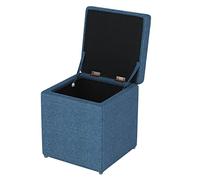 Tabouret de rangement de grande capacité, repose-pieds multifonctionnel pour vêtements, jouets et chaussures, cube ottoman robuste en coton et lin, 30 x 30 x 35 cm