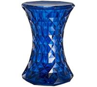 Tabouret de Rangement en Plastique Transparent à DéCoupe Diamant, Marchepied Robuste en Polycarbonate avec Couvercle Ouvrant, Tabouret Lombaire(Blue)
