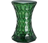 Tabouret de Rangement en Plastique Transparent à DéCoupe Diamant, Marchepied Robuste en Polycarbonate avec Couvercle Ouvrable pour Petits Espaces(Green)