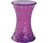 Tabouret de Rangement en Plastique Transparent à DéCoupe Diamant, Marchepied Robuste en Polycarbonate avec Couvercle Ouvrable pour Petits Espaces(Purple)