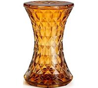 Tabouret de Rangement en Plastique Transparent à DéCoupe Diamant, Marchepied Robuste en Polycarbonate avec Couvercle Ouvrant, Tabouret Lombaire(Brown)