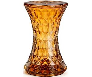 Tabouret de Rangement en Plastique Transparent à DéCoupe Diamant, Marchepied Robuste en Polycarbonate avec Couvercle Ouvrant, Tabouret Lombaire(Brown)