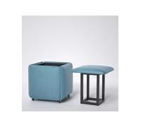 Tabouret de rangement, ensemble ottoman gigogne 5 en 1, tabourets cubiques polyvalents avec roulettes pivotantes, for changer de chaussures à la porte, petite table d'appoint à côté du canapé(Blue,S 3
