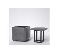 Tabouret de rangement, ensemble ottoman gigogne 5 en 1, tabourets cubiques polyvalents avec roulettes pivotantes, for changer de chaussures à la porte, petite table d'appoint à côté du canapé(Dark gre