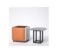 Tabouret de rangement, ensemble ottoman gigogne 5 en 1, tabourets cubiques polyvalents avec roulettes pivotantes, for changer de chaussures à la porte, petite table d'appoint à côté du canapé(Chestnut