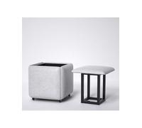Tabouret de rangement, ensemble ottoman gigogne 5 en 1, tabourets cubiques polyvalents avec roulettes pivotantes, for changer de chaussures à la porte, petite table d'appoint à côté du canapé(Light gr