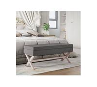 vidaXL Tabouret de rangement Gris foncé 110x45x49 cm Tissu repose-pieds pouf ottoman repose-pieds de bureau pouf 344523