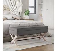 Tabouret de rangement Gris foncé 110x45x49 cm Tissu Gris G