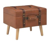 Vidaxl Tabouret De Rangement 40 Cm Brun Roux Similicuir
