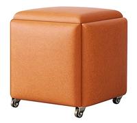 Tabouret de rangement multifonction avec roulettes - Siège rembourré et cadre en métal, design empilable pour cuisine et salon