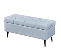 Tabouret De Rangement Ottoman Pliable, Banquette De Rangement, Repose-Pieds, Tabouret Rembourré Pour Chambre À Coucher, Lit, Table Basse, Siège Rembourré Rectangulaire, Boîtes De Rangement (Bleu Cla