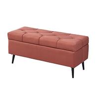 Tabouret De Rangement Ottoman Pliable, Banquette De Rangement, Repose-Pieds, Tabouret Rembourré Pour Chambre À Coucher, Lit, Table Basse, Siège Rembourré Rectangulaire, Boîtes De Rangement (Orange 1