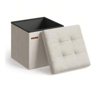 Tabouret de Rangement, Petit Pouf Pliable, Repose-Pieds Cubique avec Rangement, Charge jusqu'à 130 kg, pour Salon, Chambre, Dortoir, Blanc Crème À propos de cet article[DESIGN ÉLÉGANT ET CONFORTABLE]C