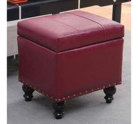 Tabouret de rangement pivotant en cuir synthétique avec charnière supérieure