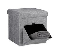 Tabouret de rangement pliable 40 L 2,5 kg pouf de rangement coffre de rangement