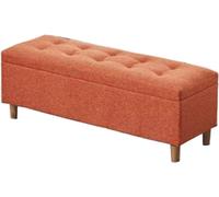 Tabouret de rangement pliable avec couvercle à charnière - Tabouret polyvalent - Pieds en bois massif - Idéal pour chambre à coucher et salon - Grande capacité - Meuble multifonction Nizer