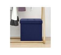 Tabouret de rangement pliable Bleu Faux lin338767