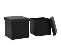 Tabouret de Rangement Pliable Marron PVC Coffre Conteneur Salon Maison vidaXL