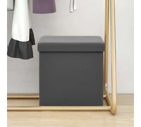Tabouret de Rangement Pliable Marron PVC Coffre Conteneur Salon Maison vidaXL