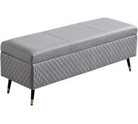 Tabouret de rangement pliable multifonction avec assise rembourrée en tissu anti-poussière et pieds en métal, parfait pour chambre à coucher ou salon, 100 x 40 x 45 cm