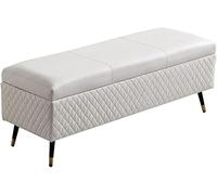 Tabouret de rangement pliable multifonction avec assise rembourrée en tissu anti-poussière et pieds en métal, parfait pour chambre à coucher ou salon, 100 x 40 x 45 cm