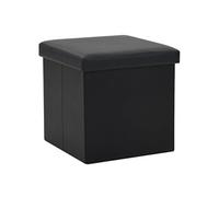 Tabouret de rangement pliable Noir Similicuir247081