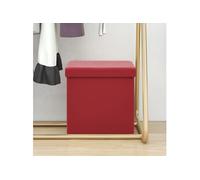 vidaXL Tabouret de rangement pliable Rouge bordeaux PVC338783 Rouge G