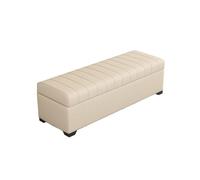 Tabouret De Rangement Pouf Repose-Pieds Bout De Lit Cubique avec Rangement Charge Jusqu'à 150 Kg pour Salon Chambre Entrée(White 2,110x40x40cm)