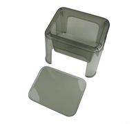 Tabouret de rangement pour poupée en peluche avec design transparent pour l'organisation des jouets et une assise confortable dans la salle de jeux, le salon ou la crèche, blanc (vert)