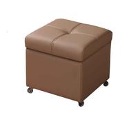 Tabouret De Rangement Repose-Pieds Petit Pouf avec roulettes Aucun Assemblage n'est Requis pour Salon Chambre Entrée Salle À Manger(Camel,40cm/15.7in)