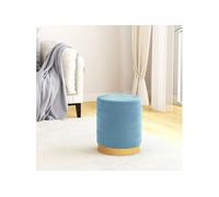 Tabouret de rangement rond Bleu clair Velours