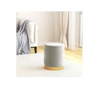 vidaXL Tabouret de rangement rond Pouf repose-pied Velours Gris clair 31 x 37 cm