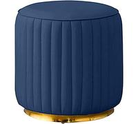Tabouret de rangement rond rembourré en polyuréthane pour coiffeuse et changement de chaussures, tabouret polyvalent en orange