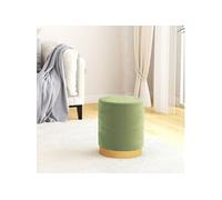 vidaXL Tabouret de rangement rond velours vert moutarde