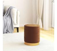 vidaXL Tabouret de rangement rond Marron Velours340289 Marron G